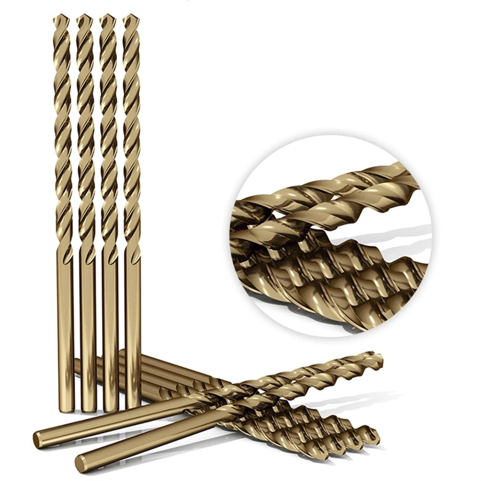 Broca helicoidal extendida M35 con contenido de cobalto de 200 mm for metal, madera, acero inoxidable, broca for agujeros profundos de 2,5 a 10 mm, herramientas de broca, 1 pieza(6x200mm 1pcs)