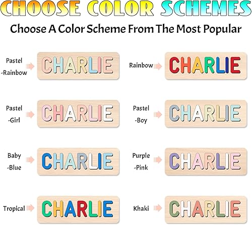 Miniatura 8 de Rompecabezas de nombres personalizado para niños – Regalos para niñas de 1 año – Regalos personalizados de cumpleaños para bebés, juguetes para