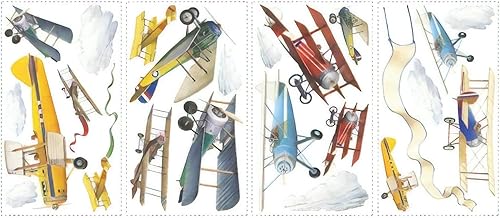 RoomMates RMK1197SCS - Calcomanías de pared para despegar y pegar de aviones vintage