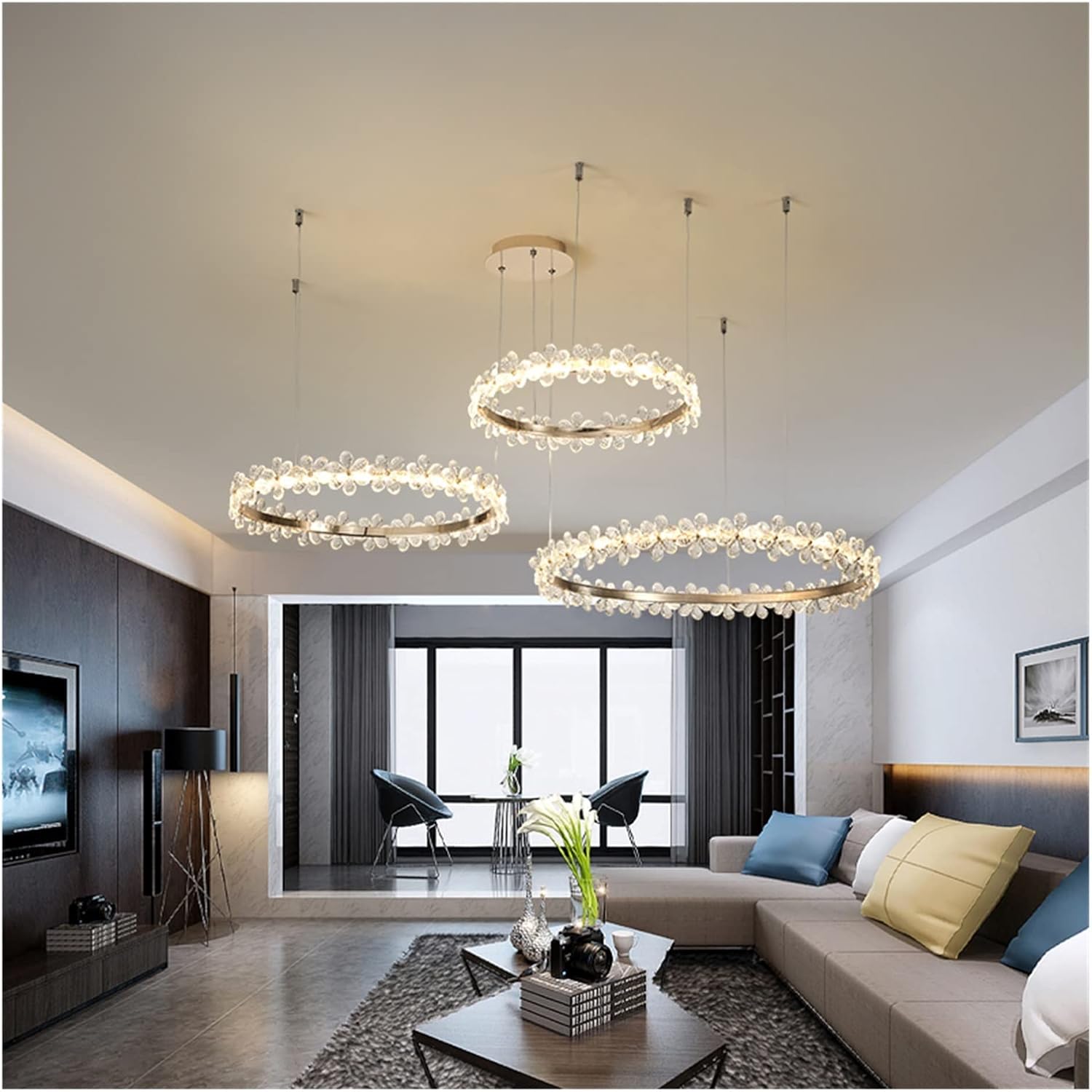 SAINTMOSSIシャンデリアクリスタルクリスタル調ガラスシャンデリア