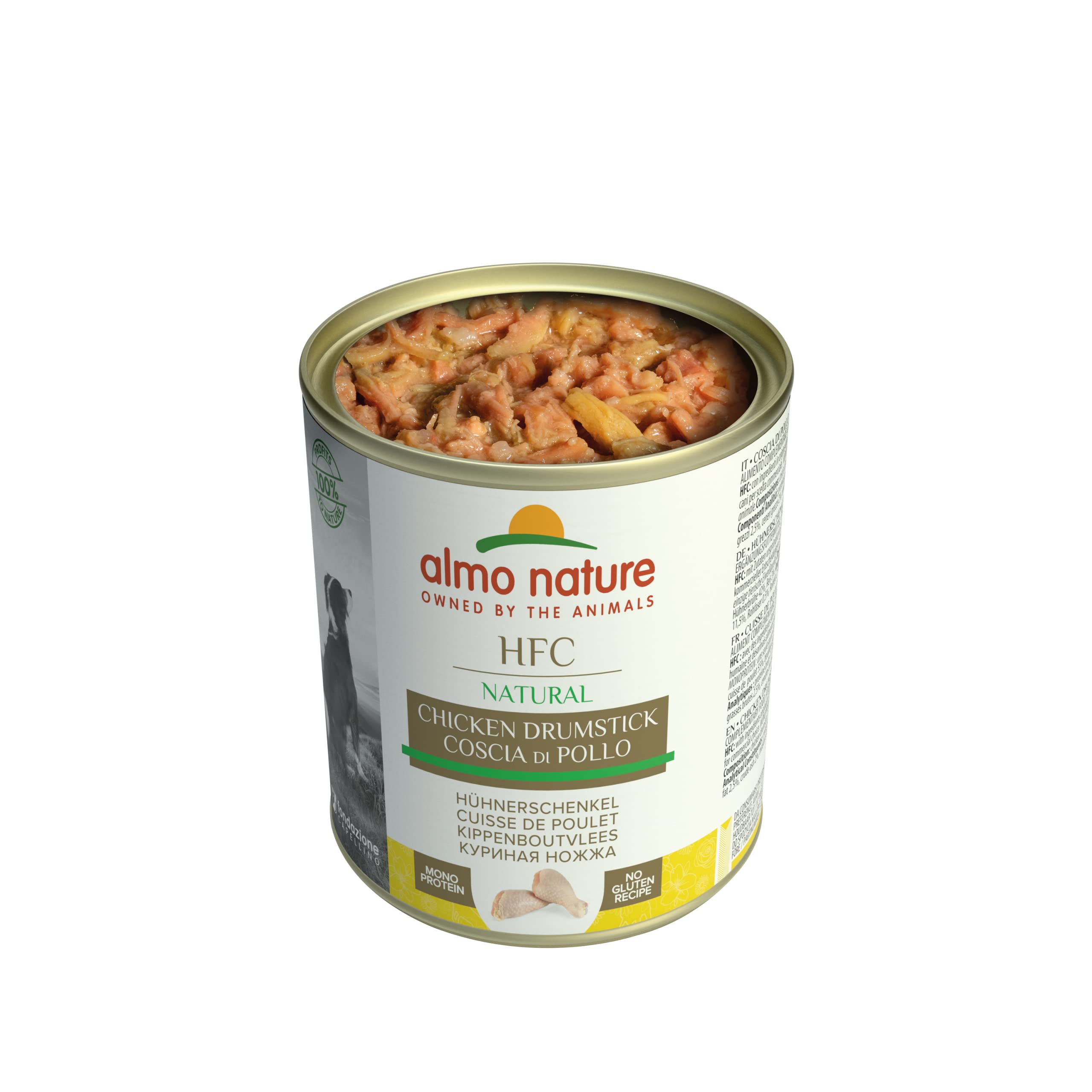 Almo Nature HFC Natural, Alimento Umido per Cani - Coscia di Pollo - Confezione da 3.36 kg (12 x 280 g)