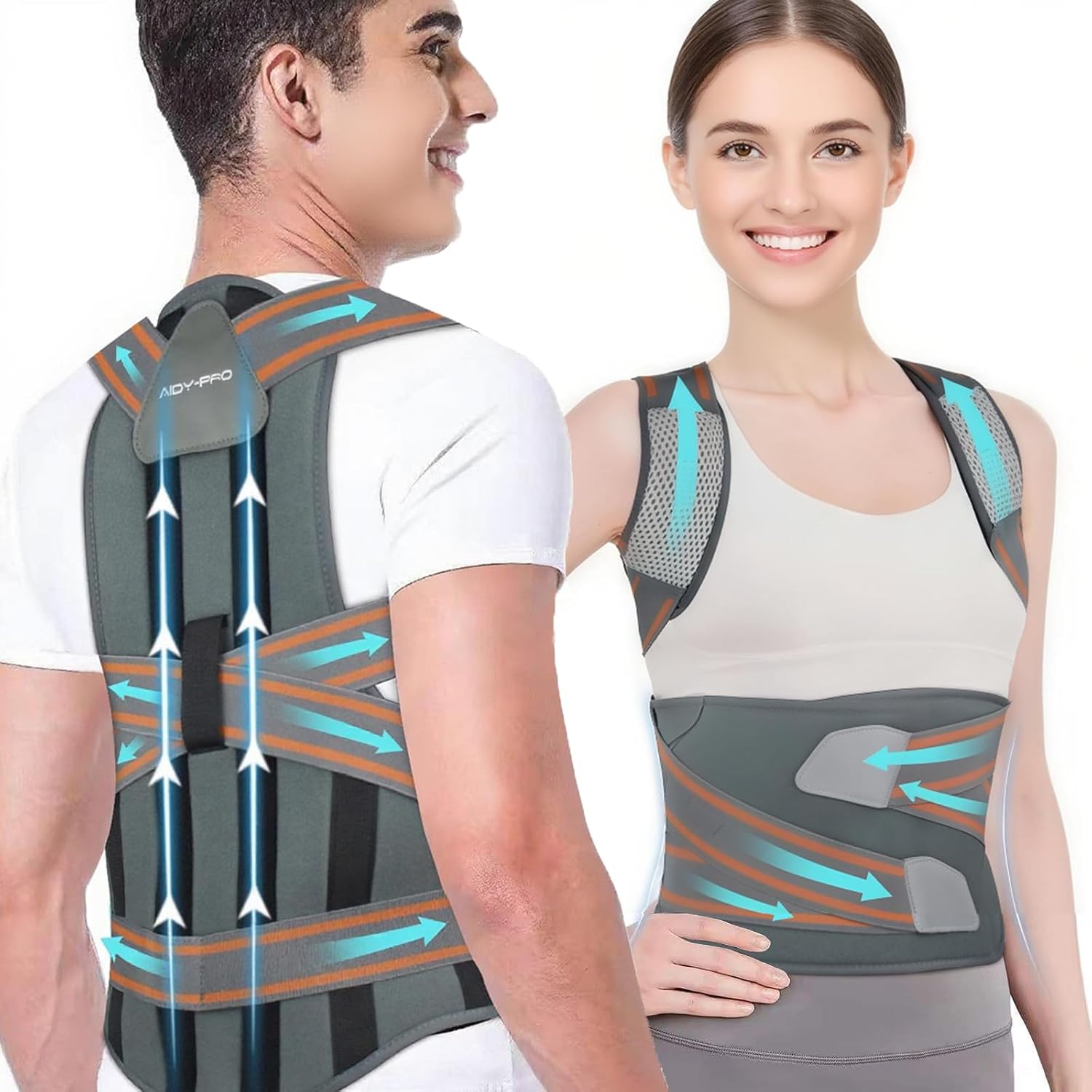 Full Back Brace Posture Corrector for Men And Women, Upper Back Support Brace Straightener Full Back Brace Posture Corrector for Men And Women, Upper Back Support Brace Straightener