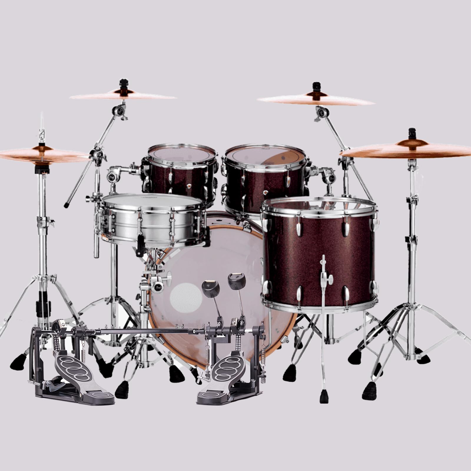 Doppio Pedale Batteria, Doppio Pedale con Doppia Catena, Doppio Pedale, Accessori per Percussioni Professionali (V-YQ09)