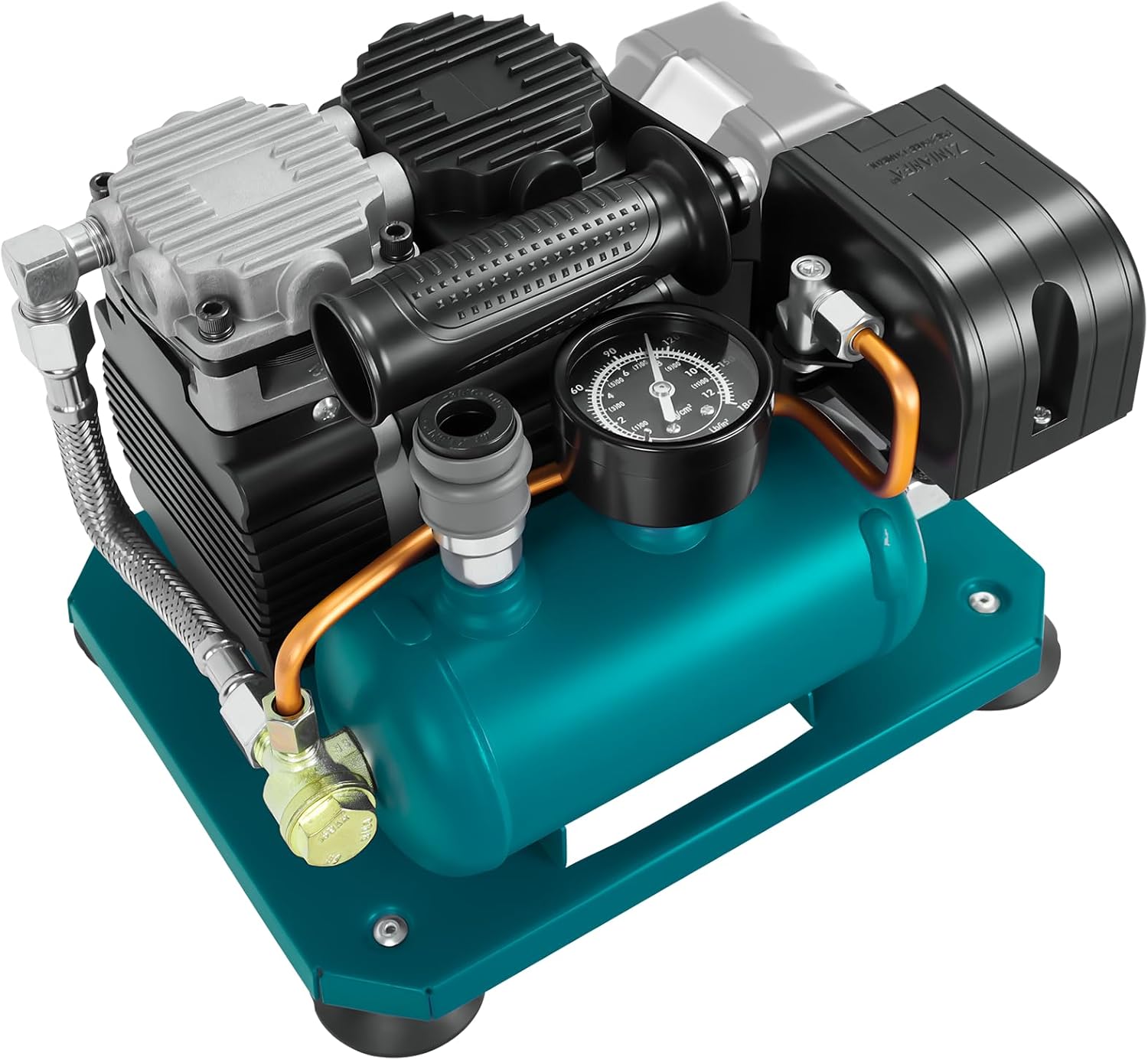 Cordless Air Compressor for Makita 18V Li-ion battery, 0.26-Gallon Capacity, Oil-Free, Ultra Quiet Portable Air Compressor, 65 dB Noise Level Electric Air Compressor