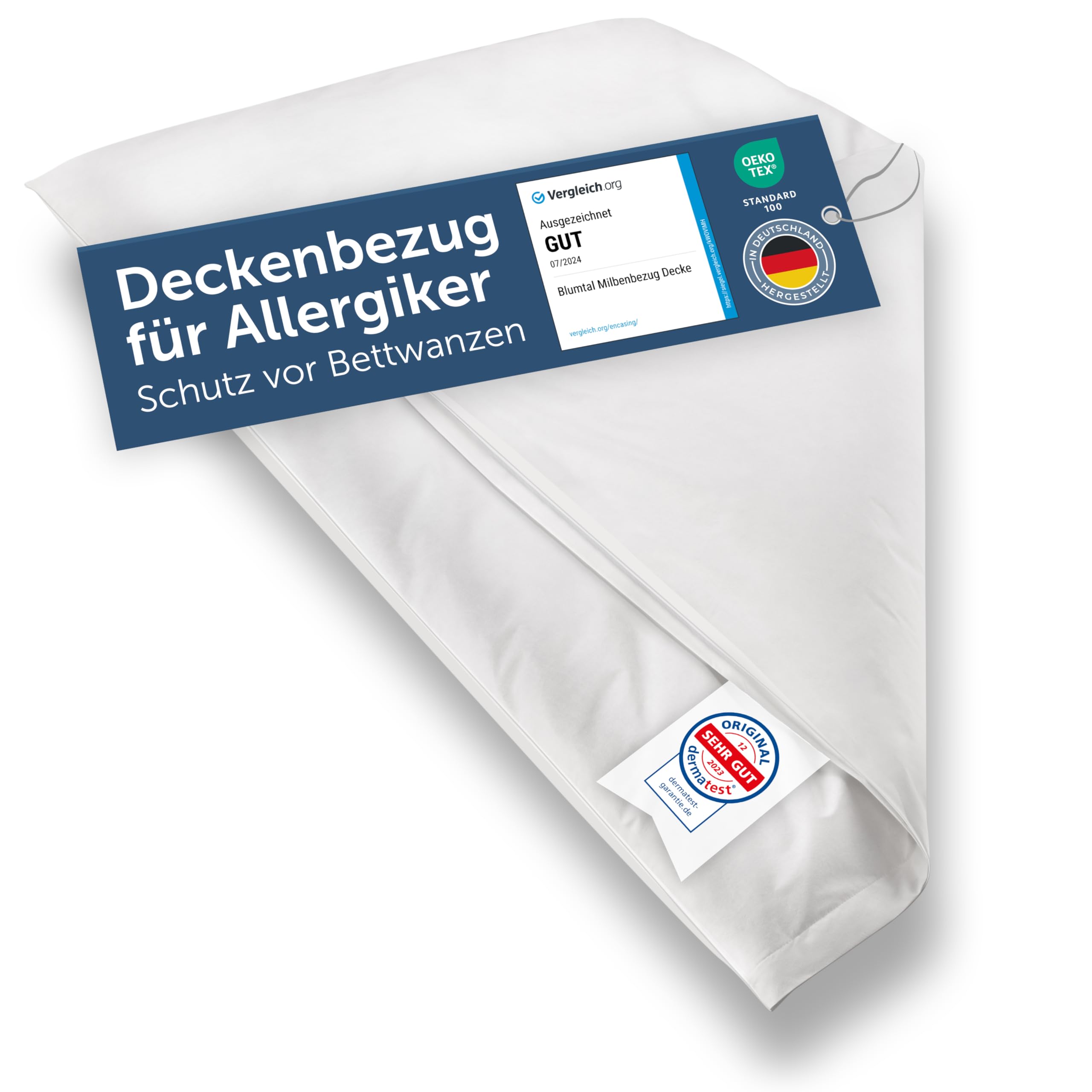 Blumtal® Milbenbezug Decke 135x200 cm 2er Set - Oeko-TEX Zertifizierte Allergiker Bettwäsche - Encasing Für Decken - Anti Milben Allergie Bettwäsche Set