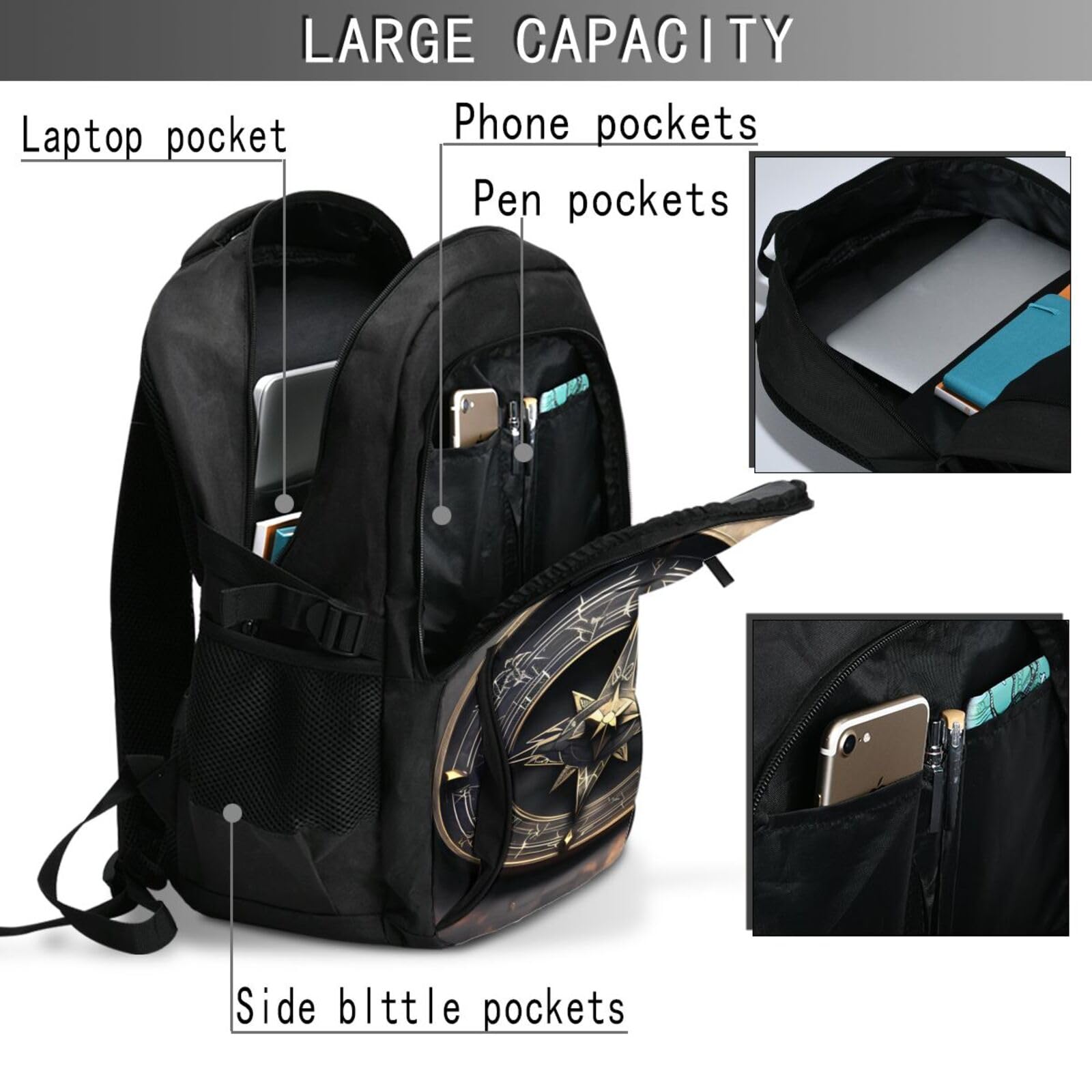 Magical Design Sac à dos de voyage pour ordinateur portable avec port USB