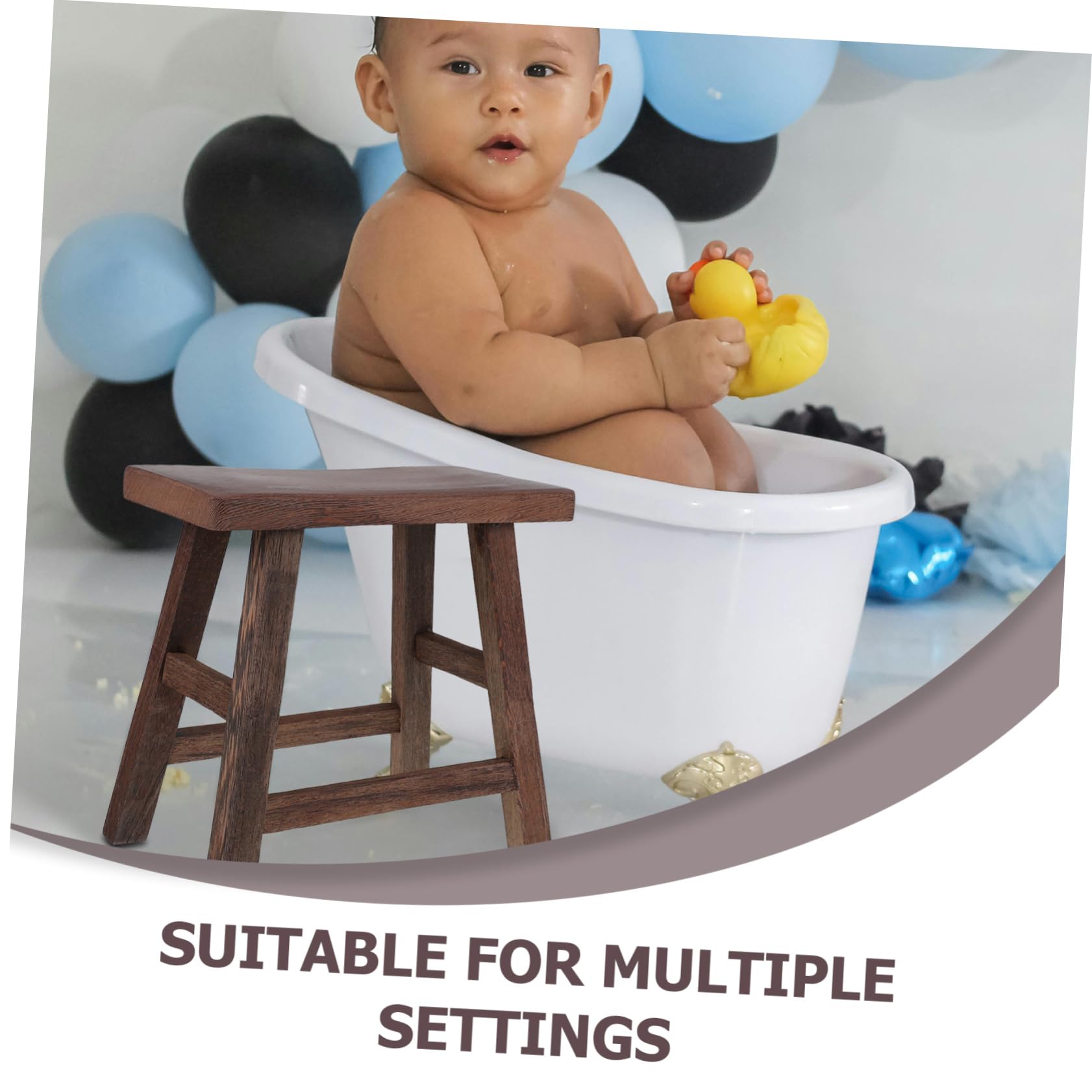 BESTonZON Taburete Pequeño de Madera Maciza para Niños Diseño Único de Madera de Tono Natural, Ligero y Versátil para Uso en Cocina y Sala, Asiento Cómodo y Resistente