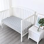 Crib Sheets(52" x 28"), 4 Pack for Standard Size Crib and Toddler Mattresses, Crib Sheets Fitted, Breathable & Soft Microfiber, Grey/Navy