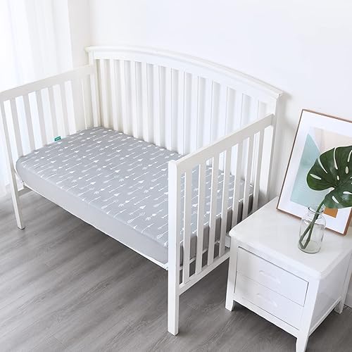 Miniatura 3 de Sábanas de cuna para niños y niñas, paquete de 4 sábanas de cuna ajustables para colchones de cuna y niños pequeños, sábanas de microfibra