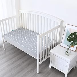 Crib Sheets for Boys and Girls Fitted 4 Pack - Breathable, Soft Microfiber Baby Sheets in Grey, Navy and White