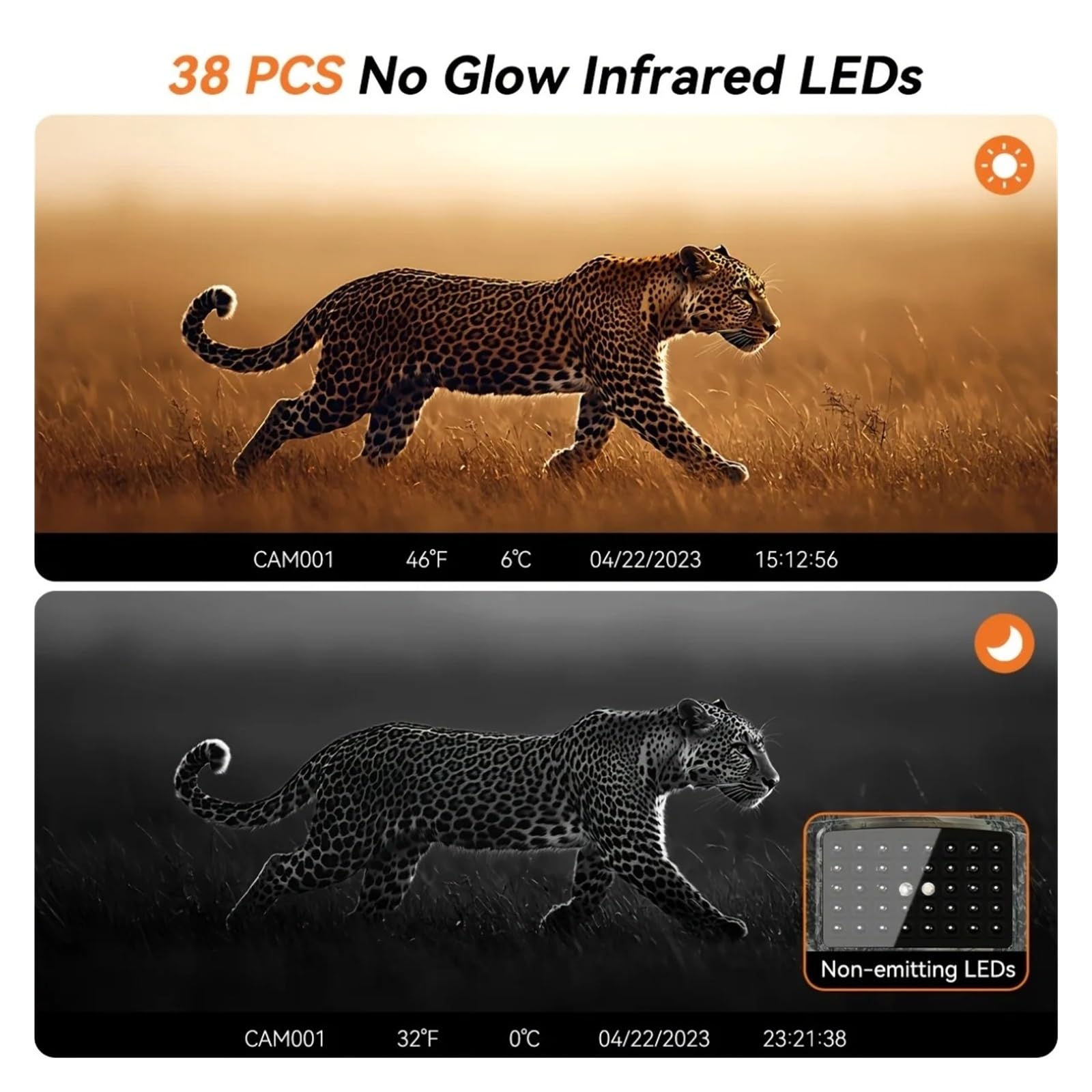 Kamera Obserwacji Dzikiej Przyrody Kamera Myśliwska Dziki Noktowizor Na Podczerwień Outdoor Motion Trail Game Cam Aktywowana Śledząca Fotopułapka Wild Surveillance(NO Card)