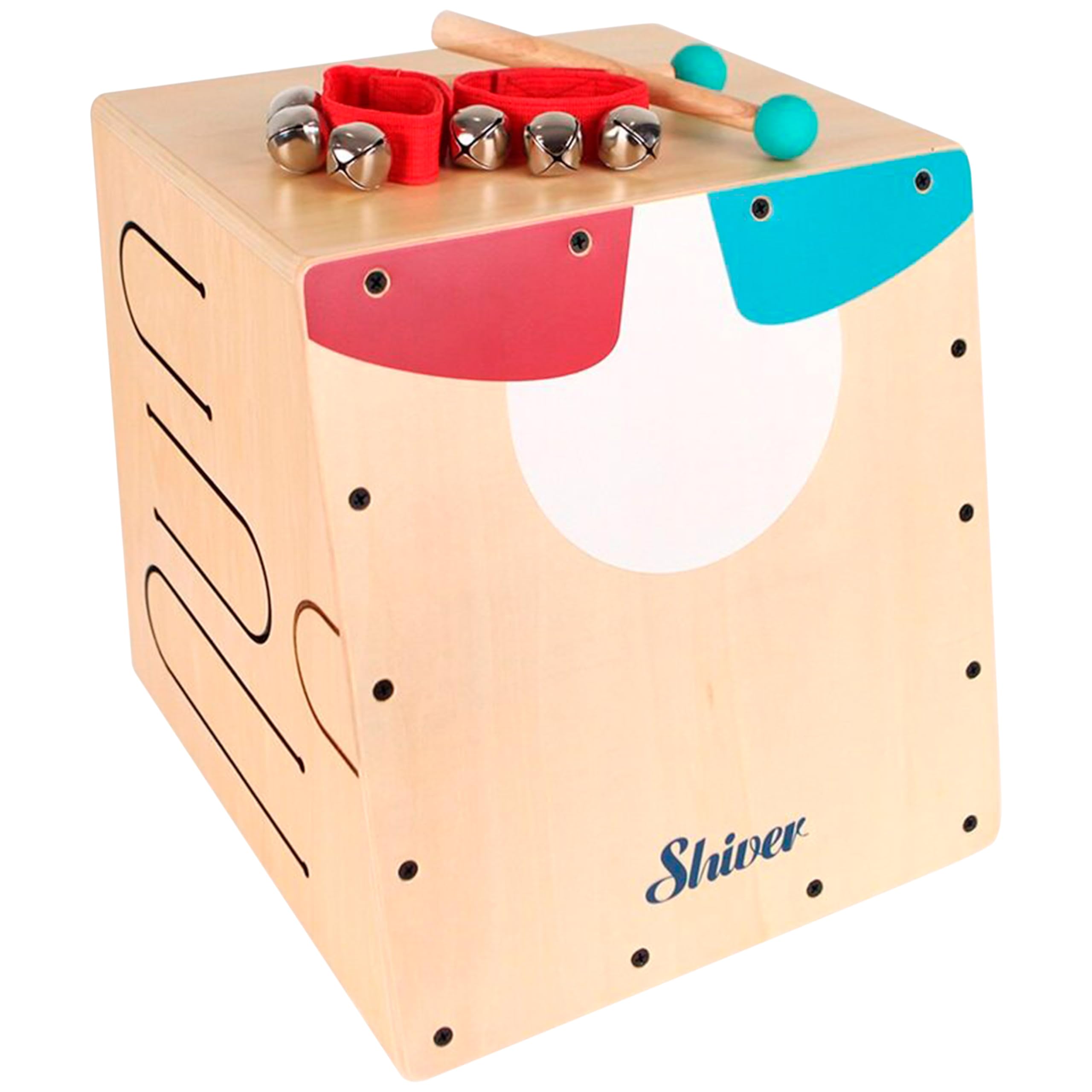 Le Cajon enfant Shiver Kids, léger et coloré, propose des zones de frappe variées pour éveiller le sens du rythme. Idéal pour les 5-8 ans, il inclut des accessoires pour une initiation complète.