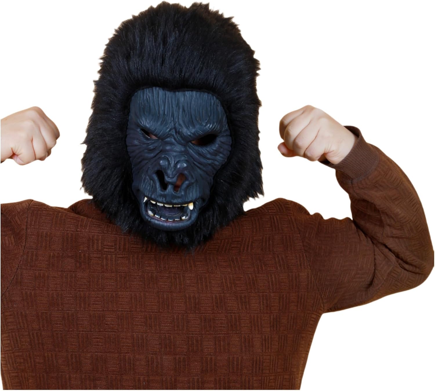 Fun Gorilla Costume Mask, Latex Material, Full Wrap-around Size, Thick Hair, Large Space, lightweight and Comfortable Breathable, Suitable for Any Party and Halloween
