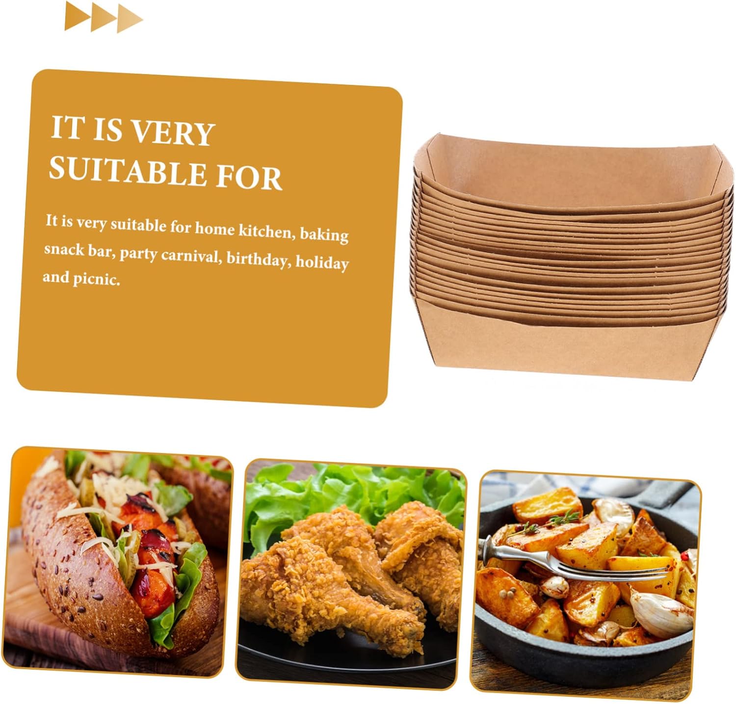 Alipis 100pcs Oilproof Snack Box Paper Food Containers Takeout Containers Compartments for Snacks
