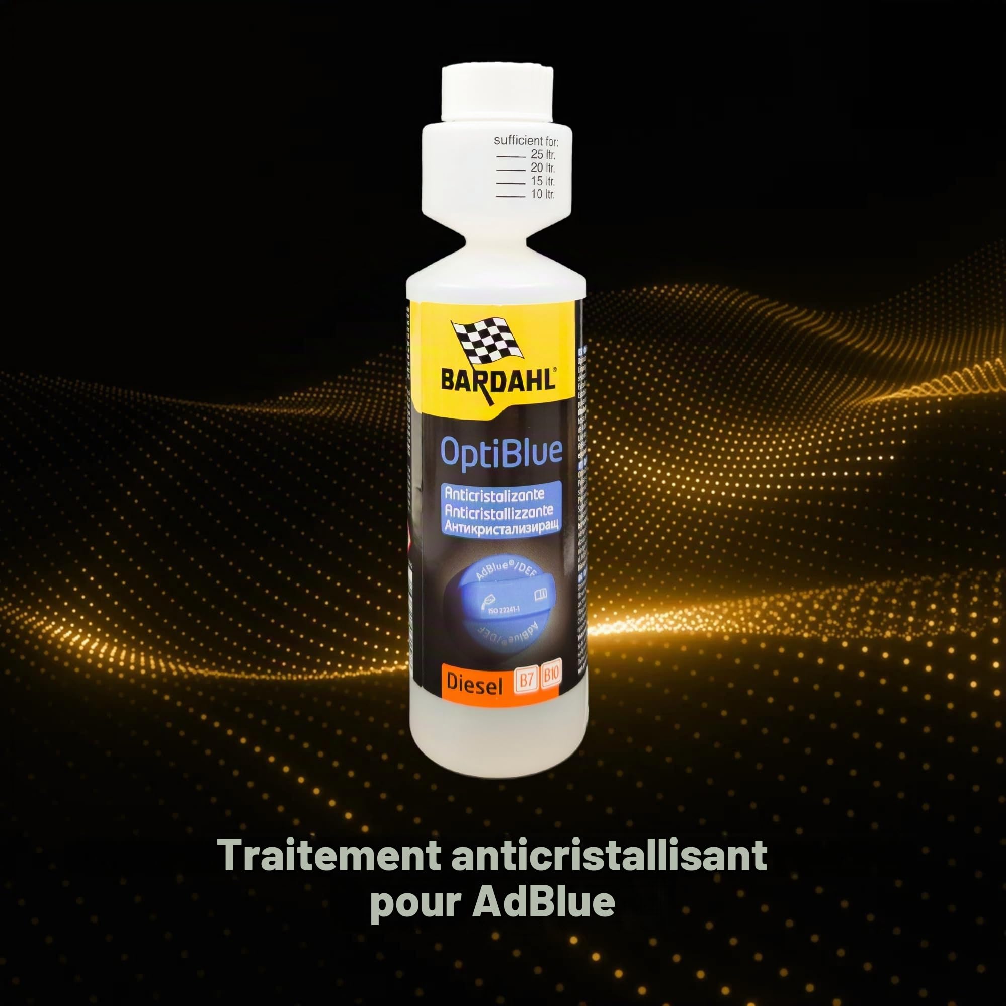 Bardahl - OptiBlue - Additif anticristallisant pour AdBlue, améliore l'efficacité, nettoie le système SCR et protège les injecteurs AdBlue, pour les voitures diesel avec SCR AdBlue, 250 ml