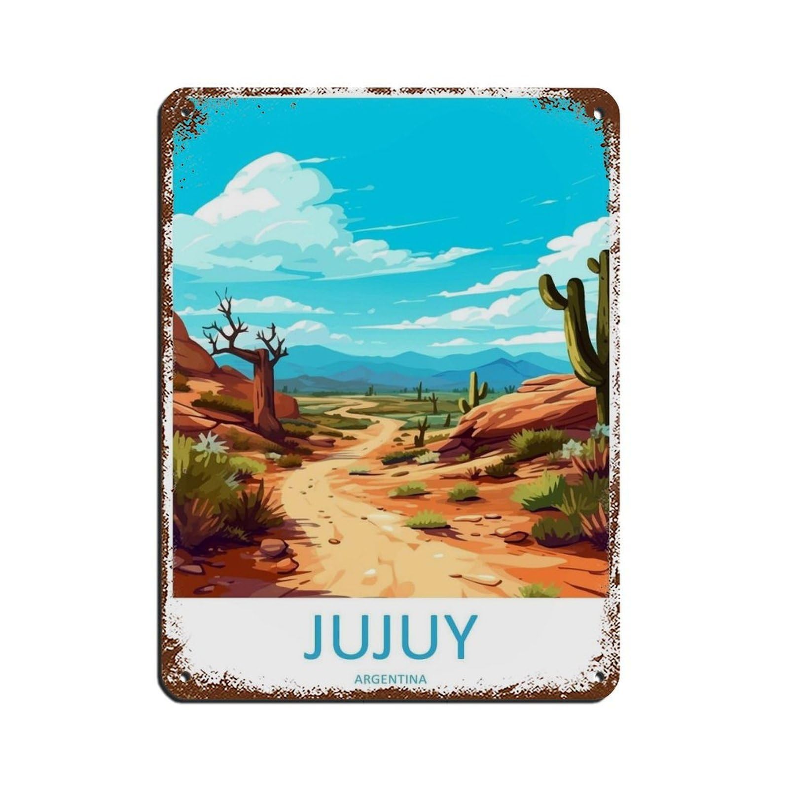 Jujuy Travel Art Argentina Poster (50) Retro Poster Metal Tin Sign Chic Art Retro Iron Painting Bar People Cave Cafe Family Garage Poster Wall Decoration 12x16inch(30x40cm)