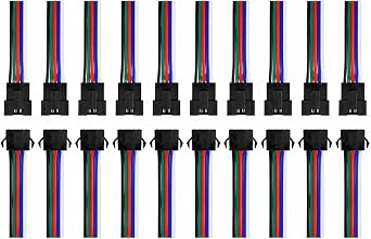 10lu Set 5 Pin Kilitli Konnekt rl  Kablo Tak m  Erkek Di i RGB RGBW LED  erit Ba lant  Kablosu 5 Pin LED Soket