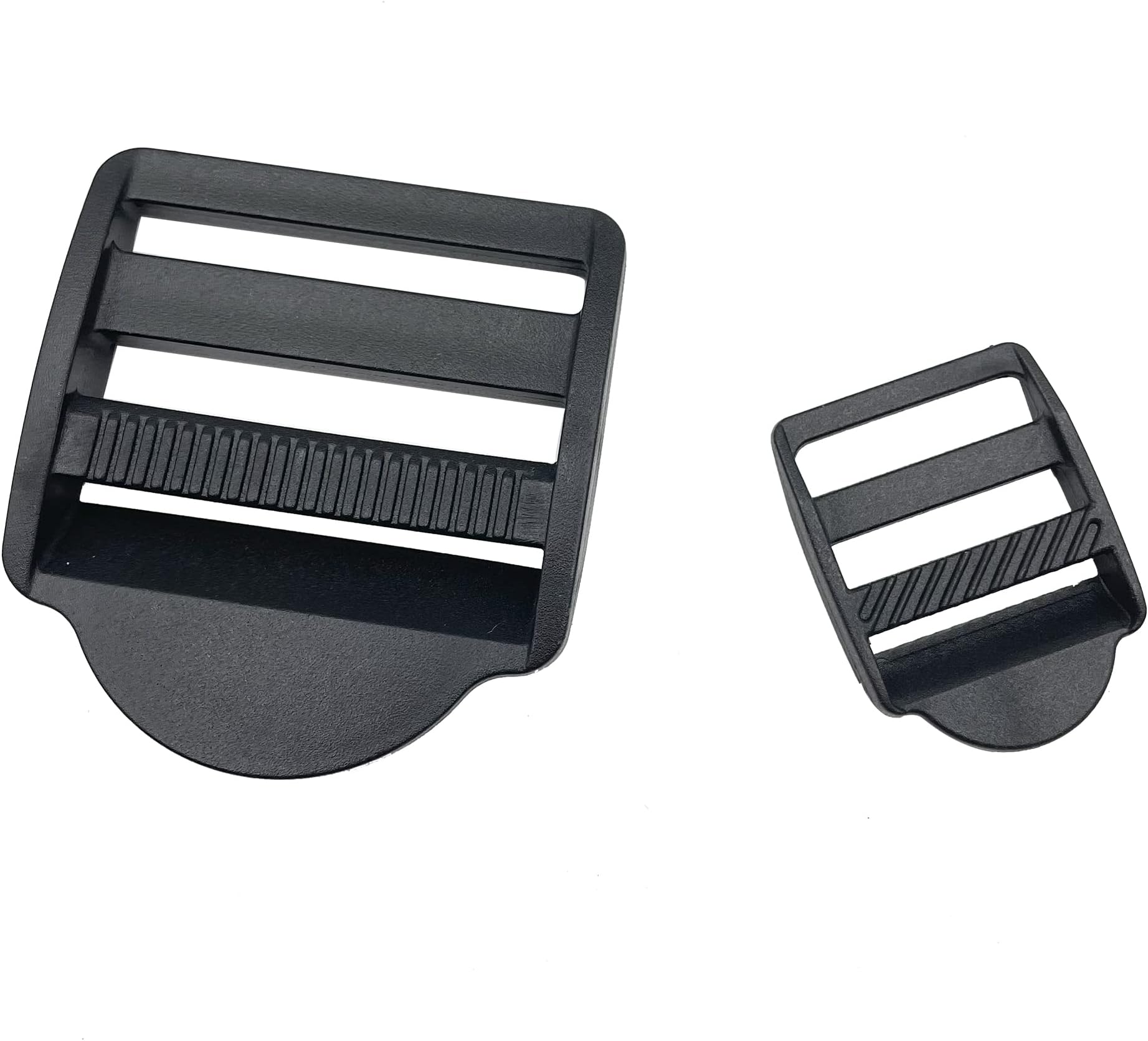 Plastic Ladder Slider - Tension Locks Adjustable Buckle Black for Webbing Backpack Belt Straps Camping Suitcase