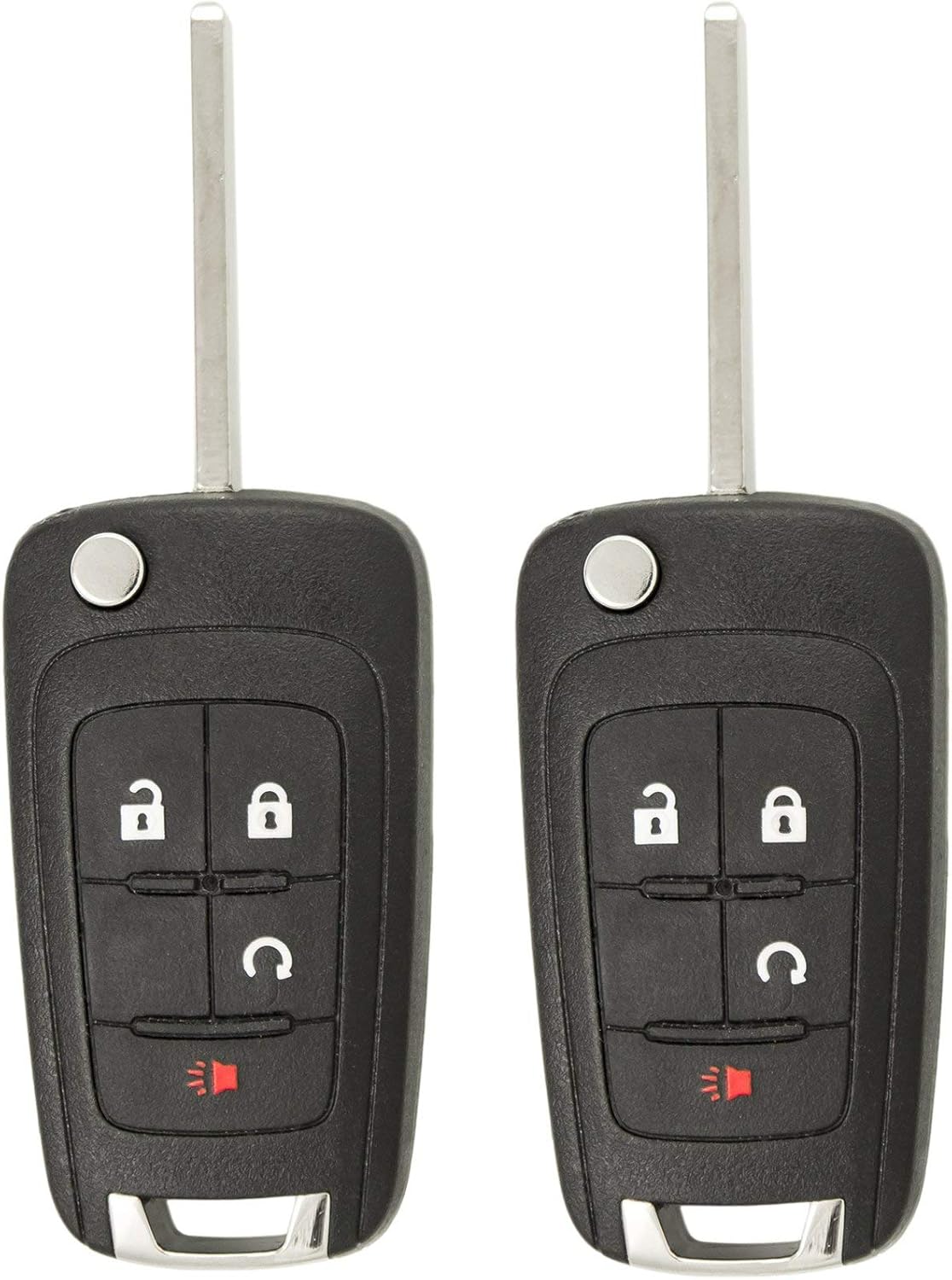 Keyless2Go Replacement for Keyless Remote 4 Button Flip Car Key Fob for OHT01060512 (2 Pack)