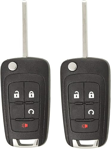 Keyless2Go, repuesto de mando a distancia sin llave, 4 botones flip, llavero de auto para OHT01060512 (2 unidades)