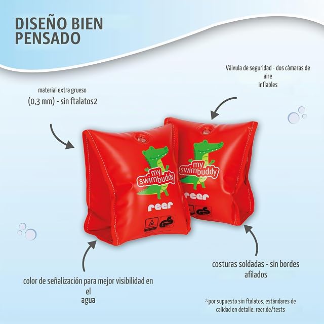Foto 3 de 4 de reer myswimbuddy Manguitos de natación para bebés y niños pequeños, Inserto de Tela extrasuave