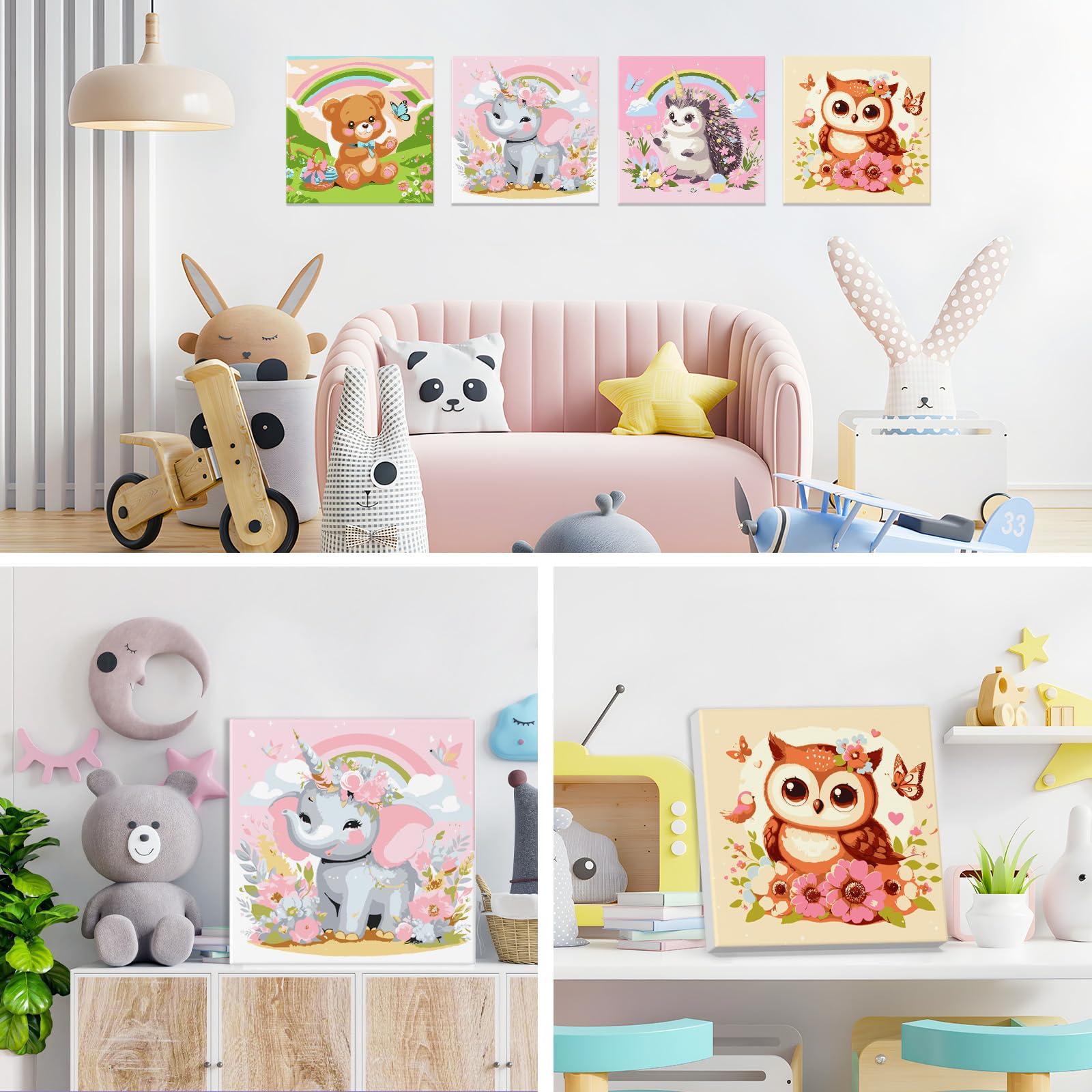 Pintura Con Numeros Para Niños Pintura Por Números Para Niños Con Marco, Panda Pintura Por Números A Partir De 5, 6, 7, 8, 9, 10 Años, Niña Y Niño, Pintura Por Números