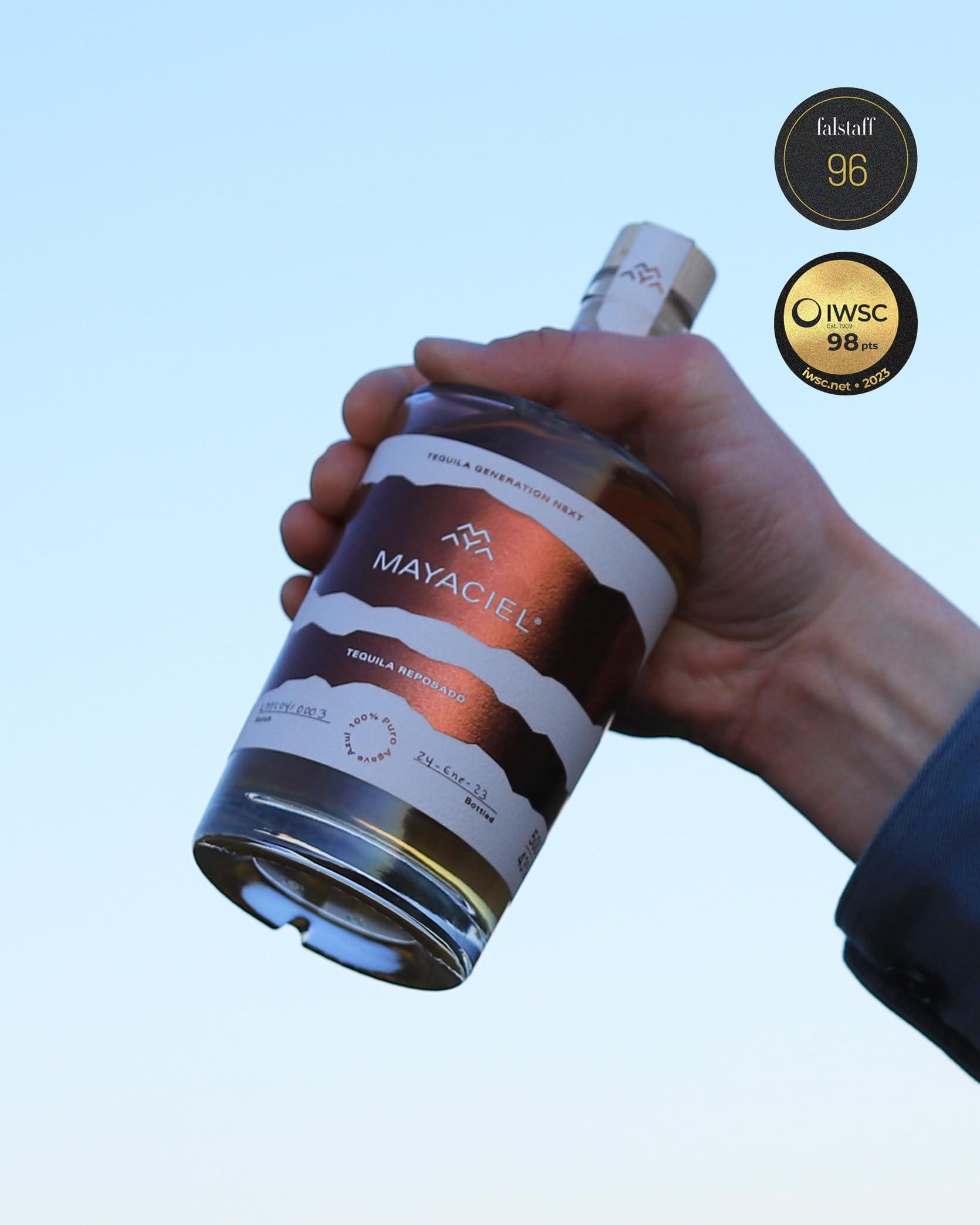 MAYACIEL Tequila Reposado 0,5 l – 100% Agave, gereift in karibischen Rum-Fässern, IWSC Gold