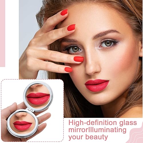 Miniatura 4 de Berlune 10 piezas de espejo de bolsillo con mandala, mini espejos de maquillaje compactos de viaje, accesorios plegables a mano, diseños de mandala