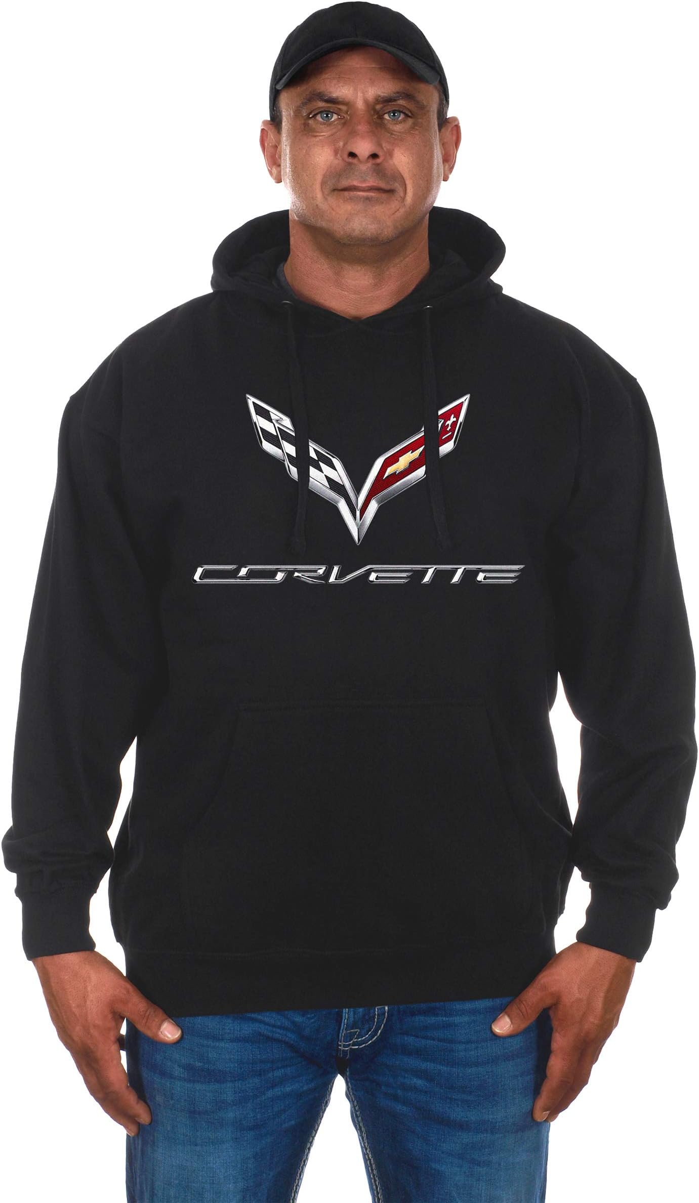 JH DESIGN GROUPMen’s Chevy Corvette Hoodies Pullover & Zip Up Sweatshirts in 6 Styles