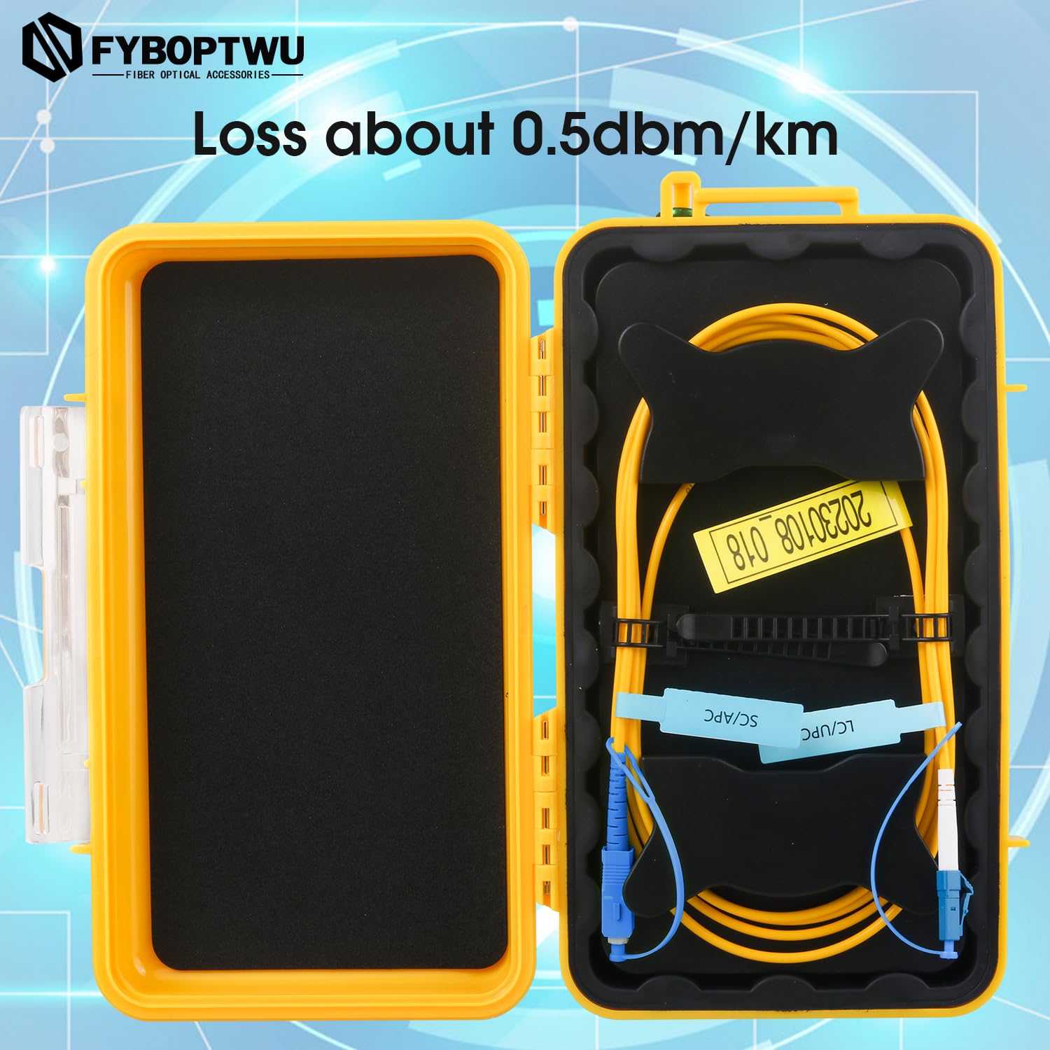 SC/UPC-LC/UPC Singlemode SM（9/125） OTDR Launch Cable Box Extension Cord OTDR Dead Zone Eliminator Fiber Optic Tester (500M)