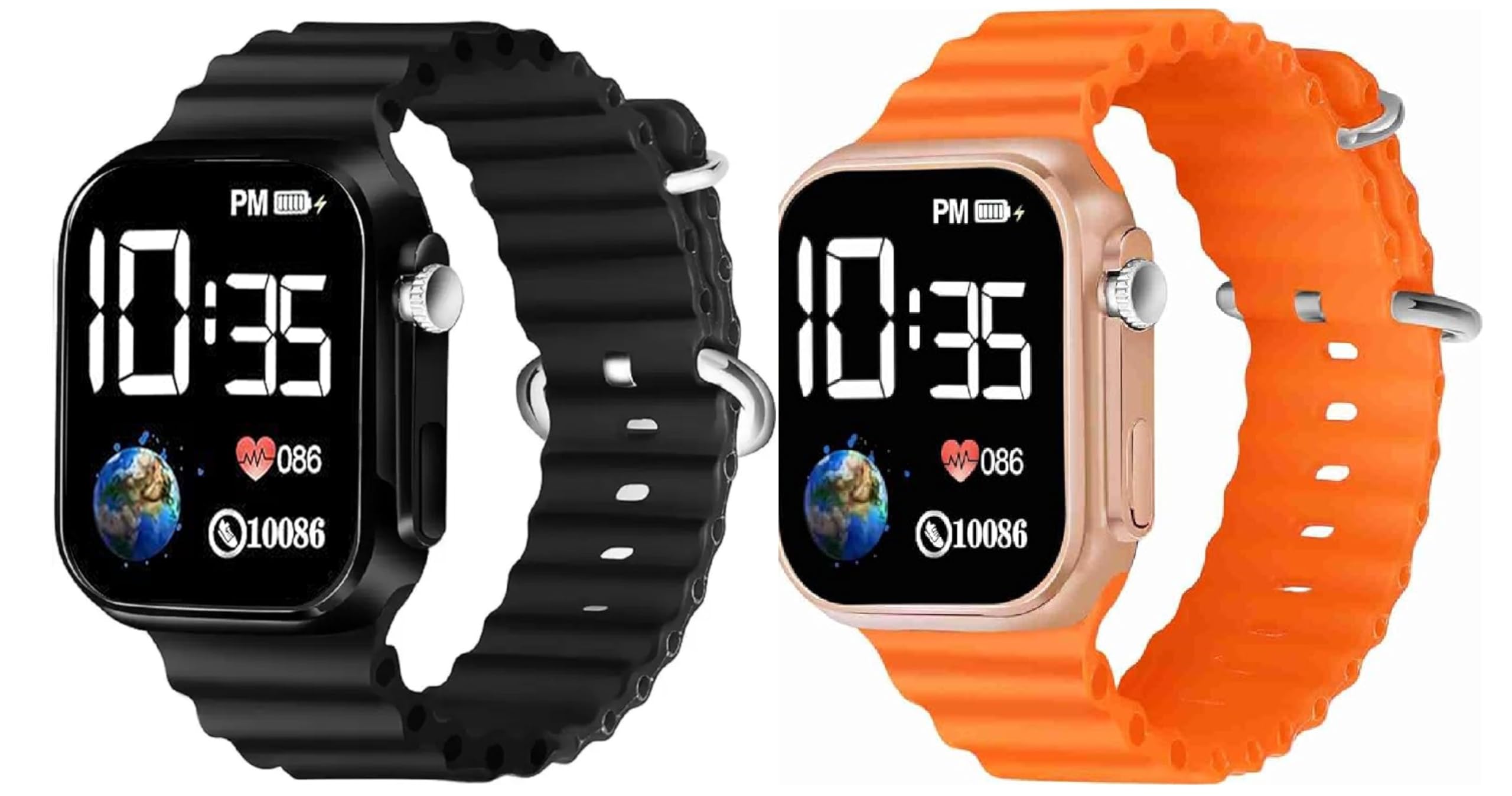 PIRASO Digital led Ultra Watch for Kidz Under 4-14 Years, Water Proof, Silicon Strap, time Display Day Date with Side Button Function (Pack of 2) (B0D3QFXGZP) Amazon Price History, Amazon Price Tracker