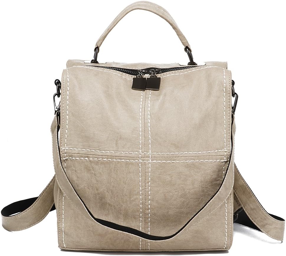 Leparvi Cute Women Backpack Purse PU Leather Mini Shoulder Bag Square Rucksack Handbag Purse Vintage Satchel Bags