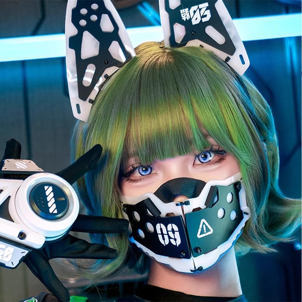 Masque Cyberpunk, Masque Fonctionnel, Cosplay, Halloween, Fête, Festival De Musique, Accessoires,Small