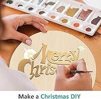 Vista 3 de Rondas de madera para manualidades de 10 pulgadas, paquete de 5 círculos redondos de madera sin terminar para manualidades, discos redondos