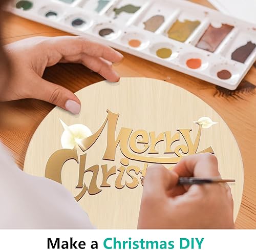 Miniatura 3 de Rondas de madera para manualidades de 10 pulgadas, paquete de 5 círculos redondos de madera sin terminar para manualidades, discos redondos de