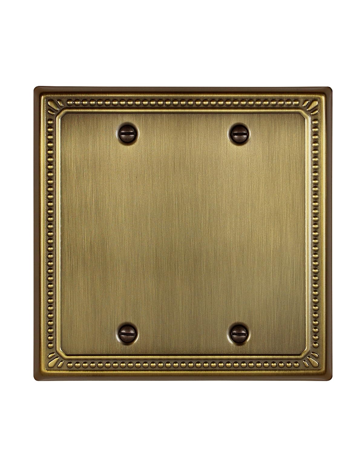 Switch Plates Outlet Covers, 1-Pack Antique Brass Metal Wall Plate | Midsize Beaded Double Blank Wall Plate, Covers Unused Outlets or Switches, for Kitchen Bathroom Bedroom Nursery Hallway& More-image-42