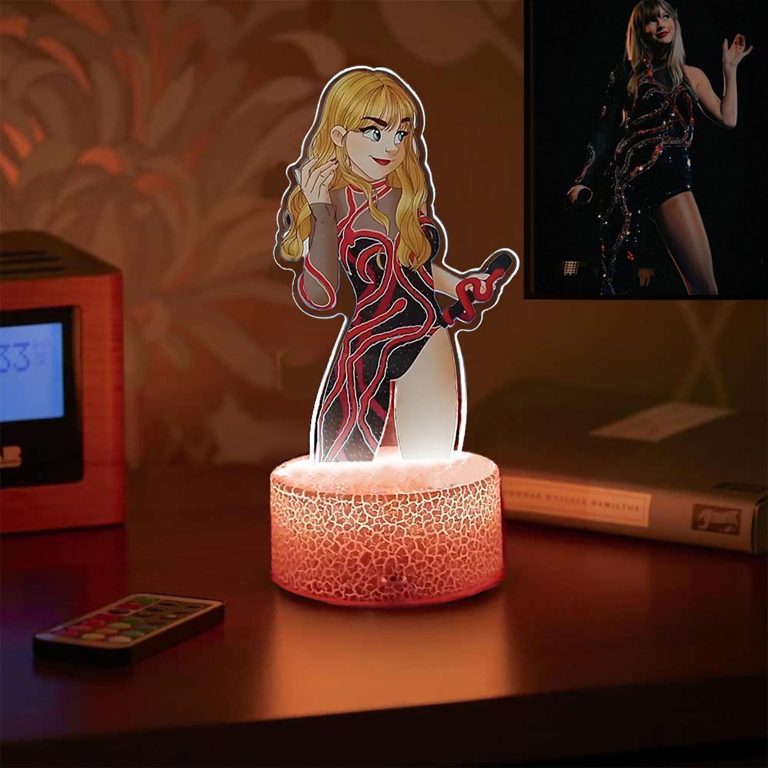 Taylor Night Light Room Decor Taylor Gifts for Girls Taylor Bedroom Decor Taylor Merch Kids Cool Night Light 3D Night Light, 16 Color Change Decor Music Lamp with Remote