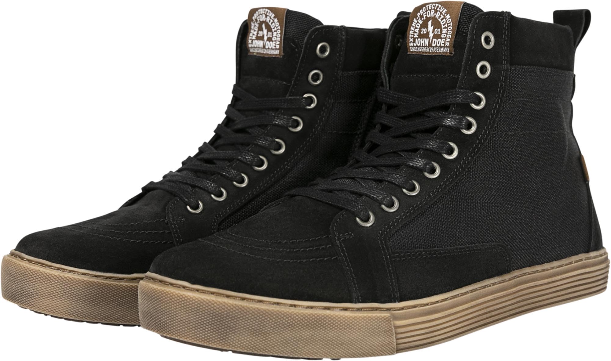 John Doe Neo Sneaker Chaussures de moto imperméables en cuir pour femme Noir