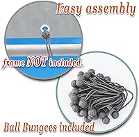 Vista 7 de Strong Camel Cubierta de cochera de 10 x 20 pies de repuesto para tienda de campaña al aire libre refugio de garaje superior con bolas elásticas SIL