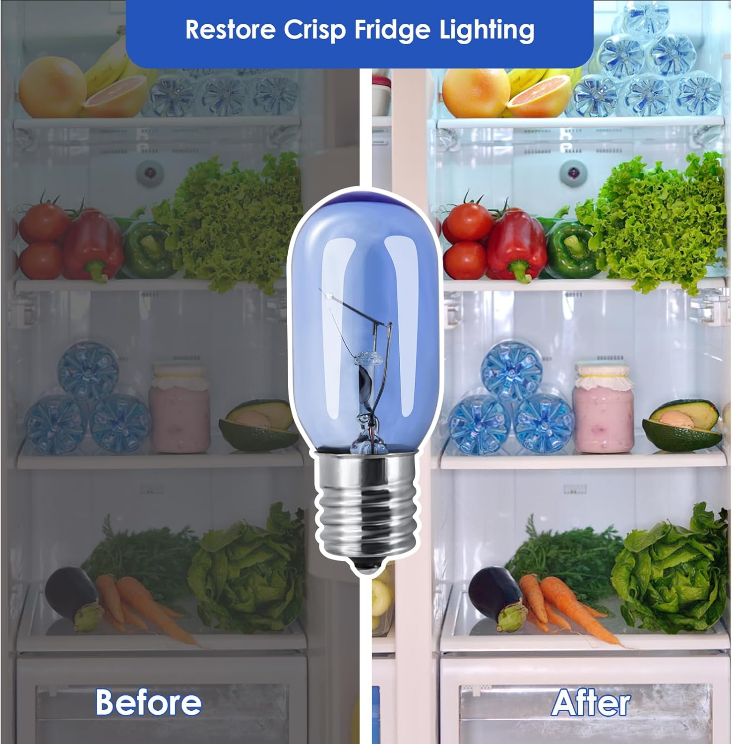 Refrigerator Light Bulb 297048600 241552802, 40W, T8, for Frigidaire, Kenmore, Whirlpool, KitchenAid, Electrolux, AP3770086 AH976993 EA976993 Refrigerators Bulbs - 2 Pack