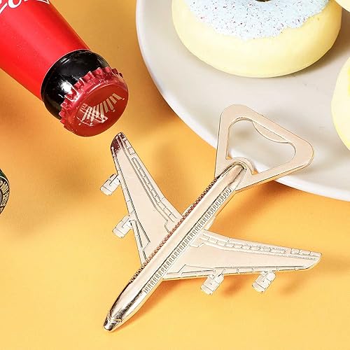 Miniatura 6 de 50 piezas de abrebotellas de avión con caja, regalos de fiesta de boda, baby shower, aviación para viajes pilotos, abrebotellas de cerveza,