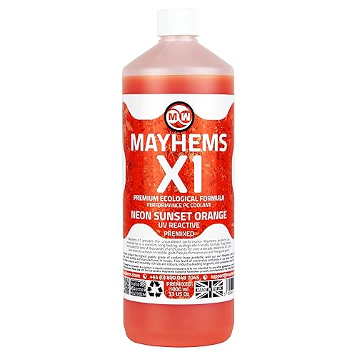 Miniatura 8 de Mayhems - Refrigerante de PC - X1 premezcla - Serie ecológica, fluorescente UV, azul claro, 1 litro