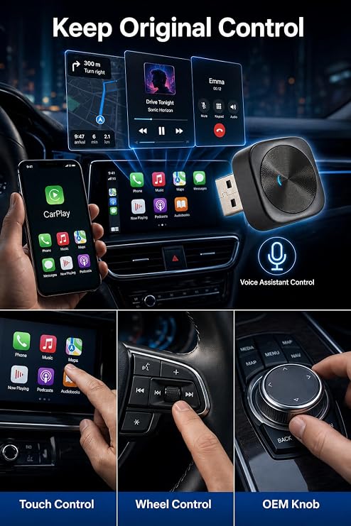 Wireless CarPlay Adapter for iPhone & Android