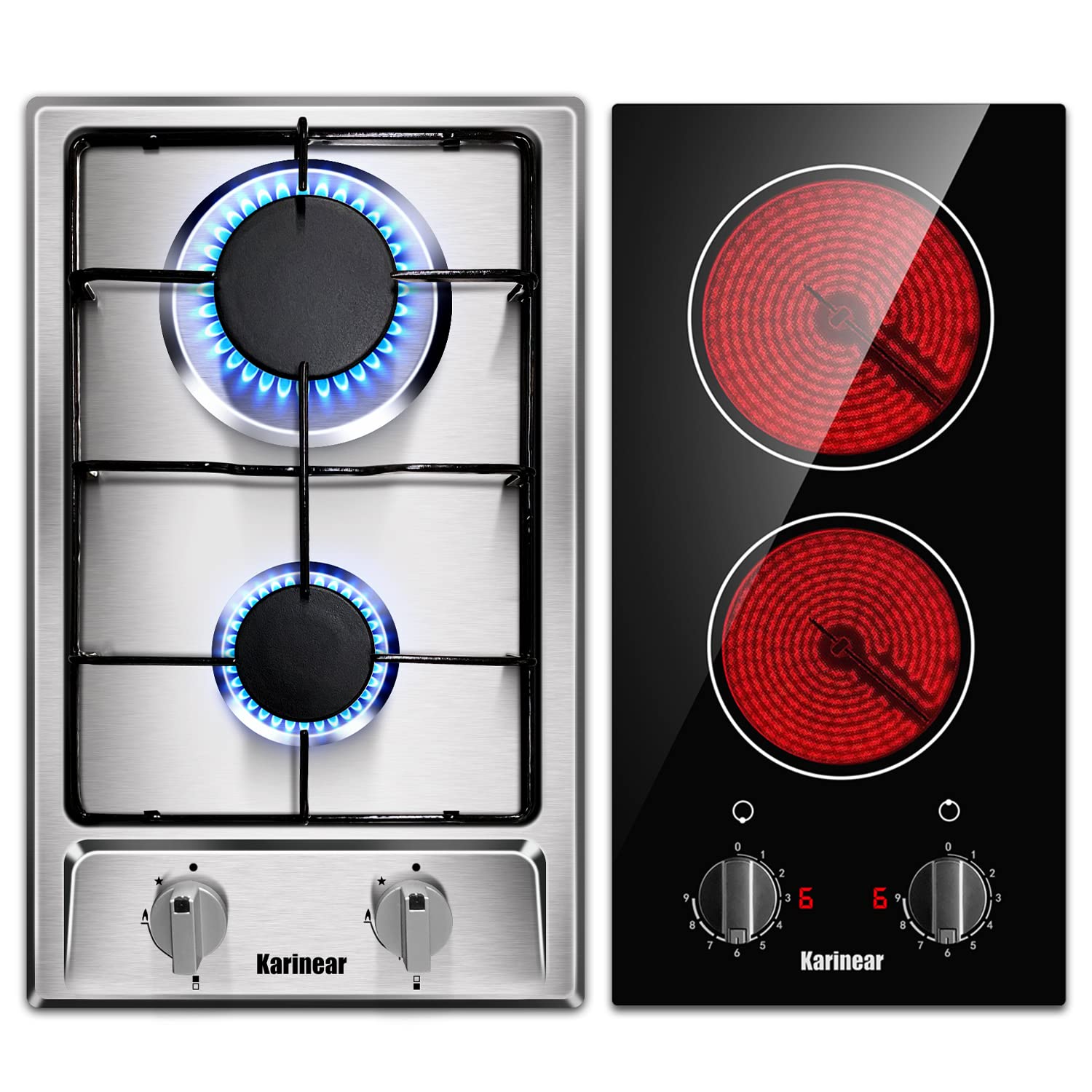 Buy Karinear 12 Inch Electric Cooktop with 12 Inch Stainless Steel