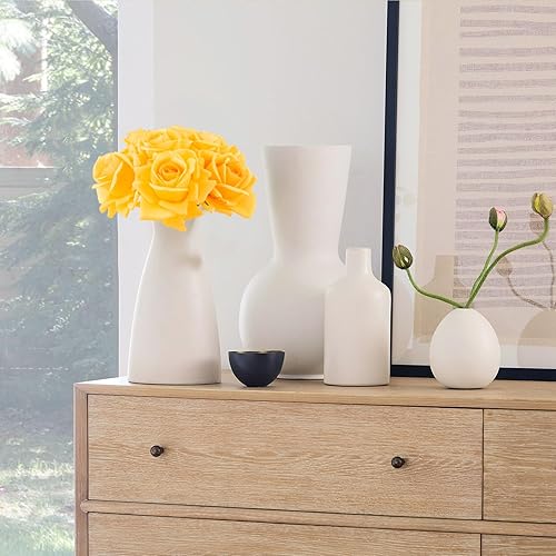 Miniatura 113 de Eyamumo Flores falsas, rosas artificiales de seda sintética al tacto real para decoración de bricolaje, fiesta de boda, decoración de oficina