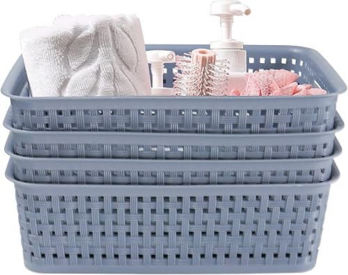 Miniatura 4 de Paquete de 8 cubos pequeños de organización y almacenamiento de despensa, organizadores domésticos para lavandería, baños, dormitorios, cocinas,