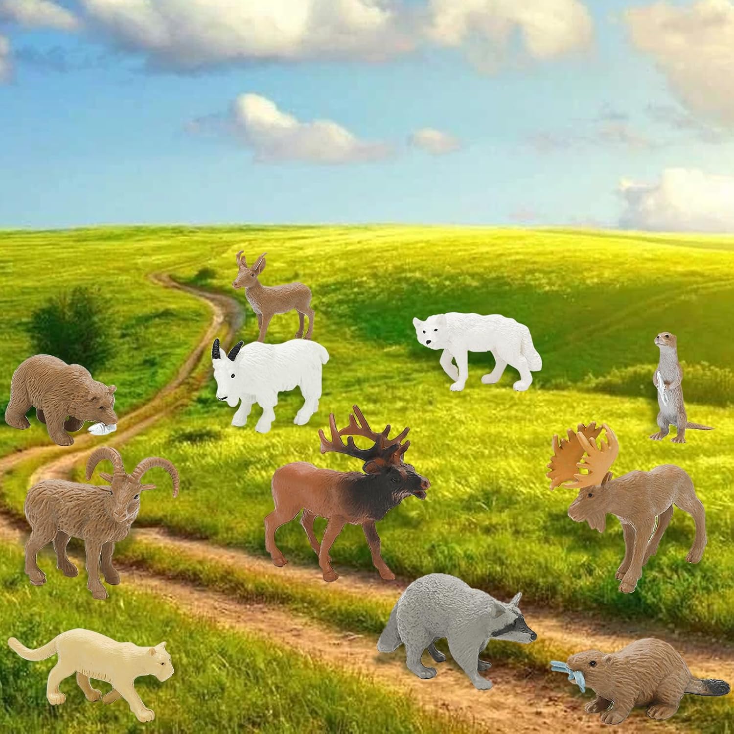 ONEST 12 Pieces Mini Animals Figurines Wildlife Animal Figures Sets Figurines of South American Animals Sets for Party Supplies