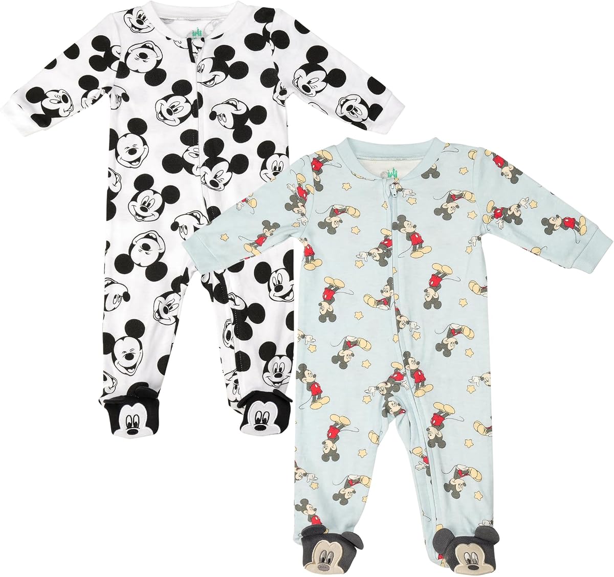 Magic Threadz Disney Clothes Baby Boys 2-Pack Quilted Footed Coveralls Mickey Mouse, Winnie the Pooh and Dumbo (0/3M-6/9M)
