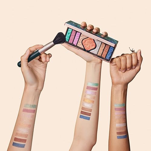 Miniatura 4 de FLORASIS Paleta de maquillaje Phoenix con grabado floral, larga duración, mezclable, natural, sombra de ojos para mujeres (03 luz solar alcista)