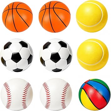 6Pcs Soft Ball Set, Random Styles Foam Spheres for Office & Study, Sports